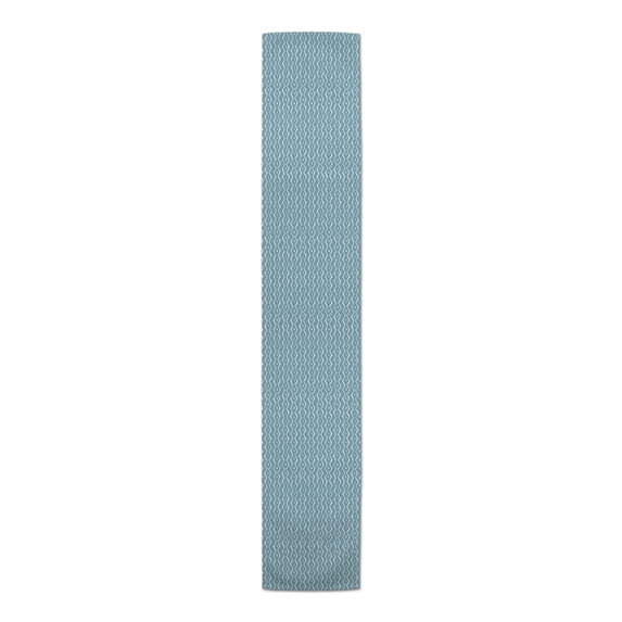 Creative Products Hand Drawn Aztec Squiggle Sky Blue 16x90 Poly Twill Table Runner