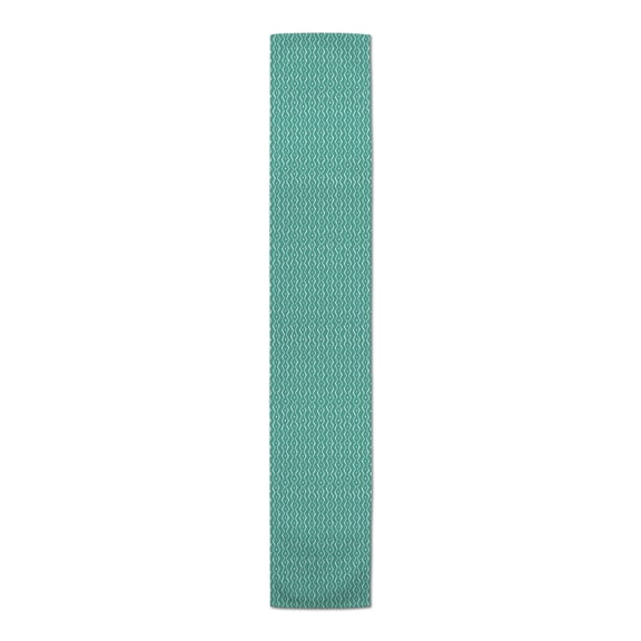 Creative Products Hand Drawn Aztec Squiggle Teal 16x72 Poly Twill Table Runner
