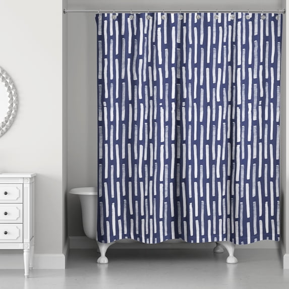 Creative Products Hand Drawn Lines Navy 71 x 74 Shower Curtain