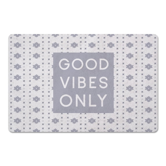 Creative Products Hand Drawn Southwest Shapes Blue 18 x 27 Floor Mat