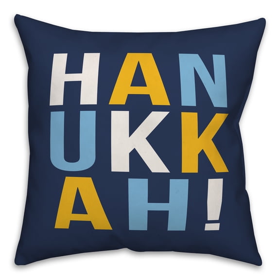 Creative Products Hanukkah Bold Typography 16x16 Spun Poly Pillow