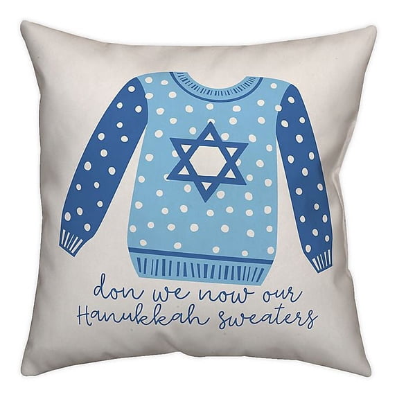Creative Products Hanukkah Sweater 18x18 Spun Poly Pillow