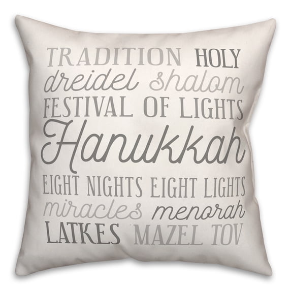 Creative Products Hanukkah Words 16x16 Spun Poly Pillow