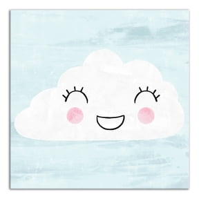 Creative Products Happy Cloud In Blue Sky 12x12 Canvas Wall Art