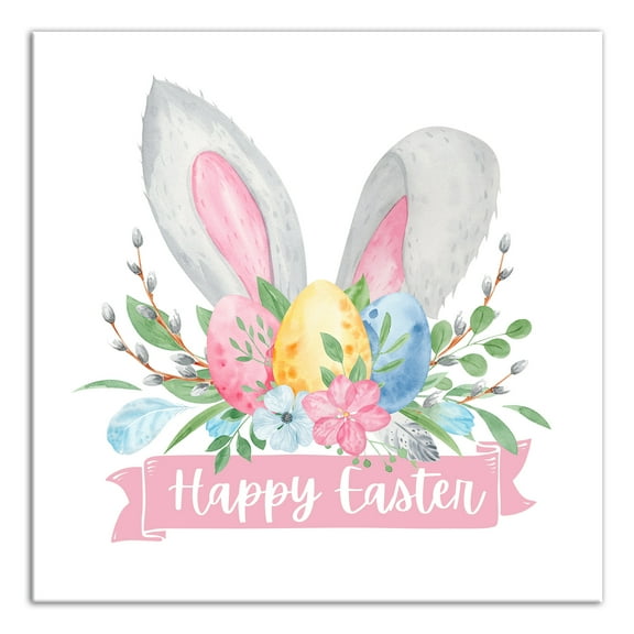 Creative Products Happy Easter Banner 16 x 16 Canvas Wall Art