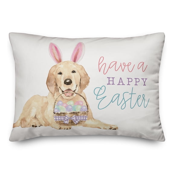 Creative Products Happy Easter Puppy 20 x 14 Indoor / Outdoor Pillow