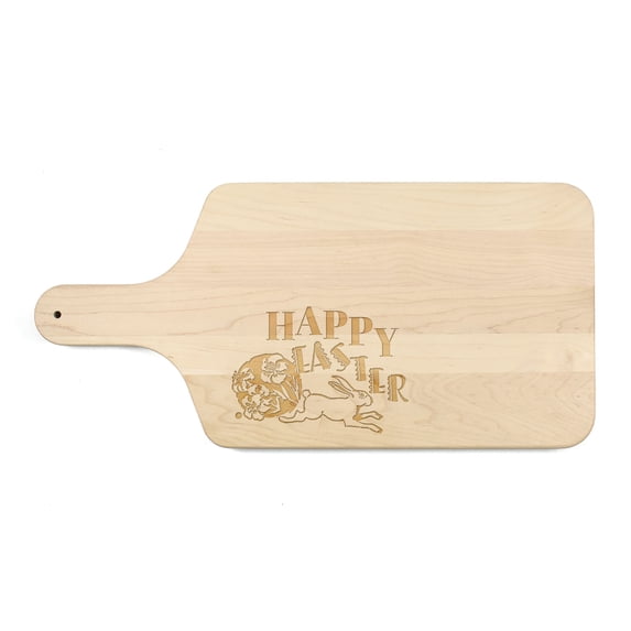 Creative Products Happy Easter Vintage Bunny 17 x 8 Maple Paddle Cutting Board