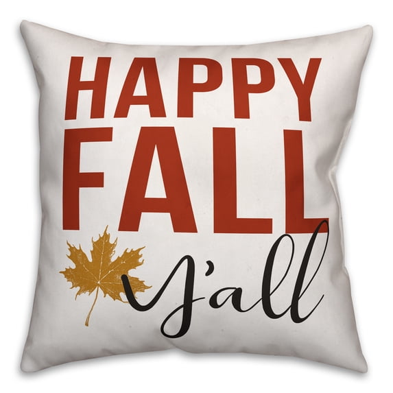 Creative Products Happy Fall Y'all 18x18 Spun Poly Pillow