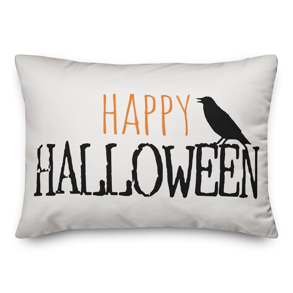 Creative Products Happy Halloween Crow 14x20 Spun Poly Pillow