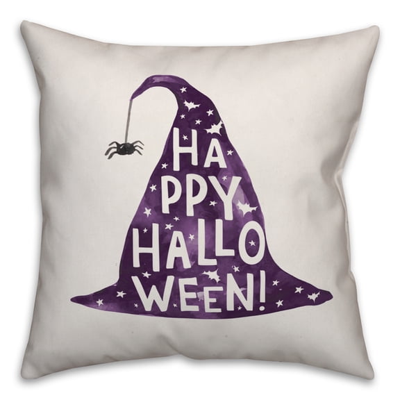 Creative Products Happy Halloween Witch Hat 16x16 Spun Poly Pillow
