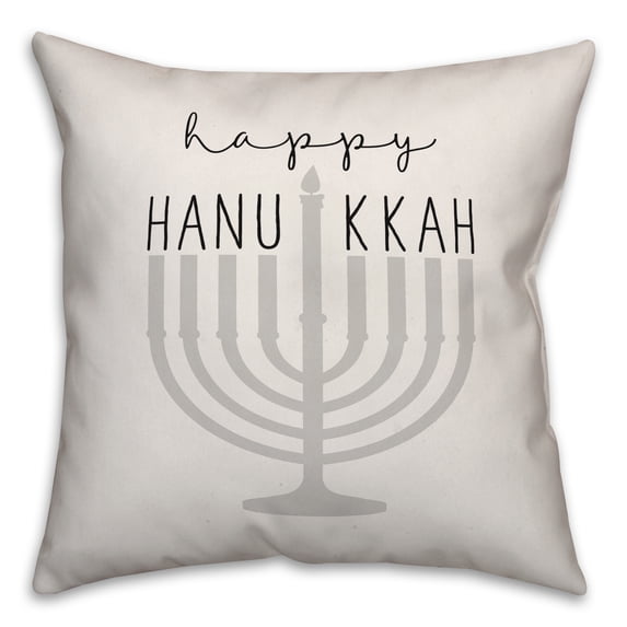 Creative Products Happy Hanukkah Menorah 16x16 Spun Poly Pillow