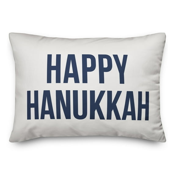 Creative Products Happy Hanukkah - White 14x20 Spun Poly Pillow