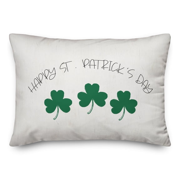 Creative Products Happy Patricks Day Clover 20 x 14 Spun Poly Pillow