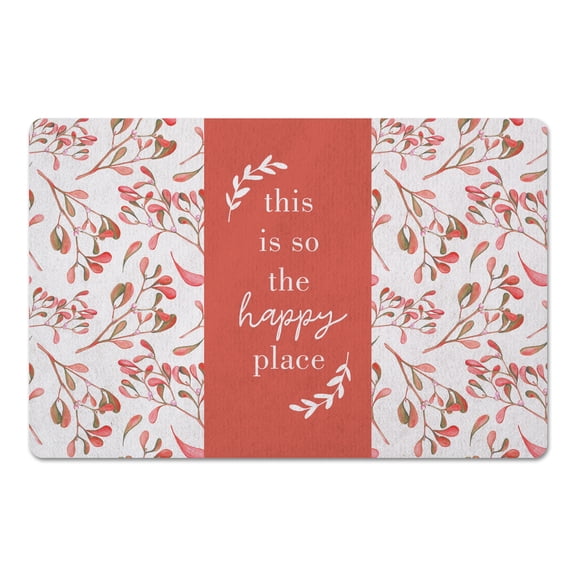 Creative Products Happy Place Red 18 x 27 Floor Mat