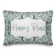 thumbnail image 1 of Creative Products Happy Place Teal and White Paisley Pattern 14x20 Indoor / Outdoor Pillow, 1 of 3