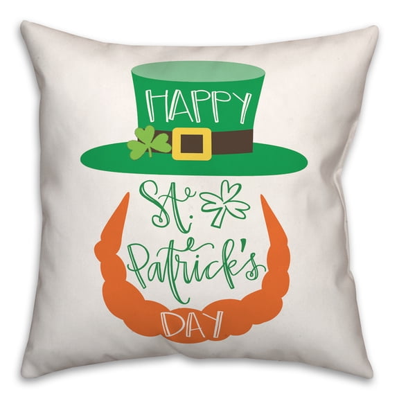 Creative Products Happy St. Patrick's Day Leprechaun 18 x 18 Spun Poly Pillow