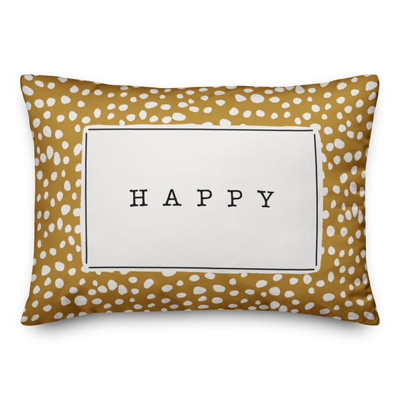 Creative Products Happy Yellow and White Dalmatian 14x20 Indoor / Outdoor Pillow