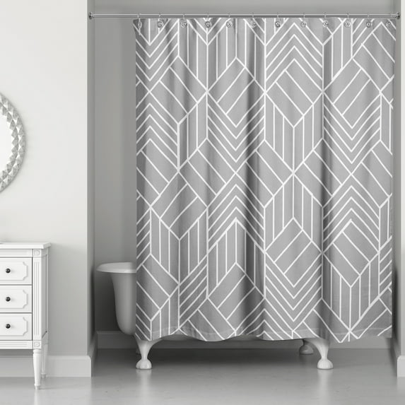 Creative Products Hatch Chevron Gray 71 x 74 Shower Curtain