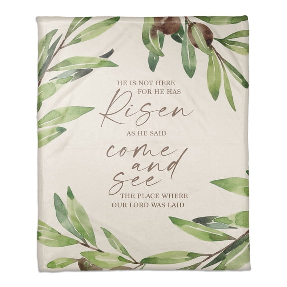 Creative Products He Has Risen Olives 3 50 x 60 Coral Fleece Blanket