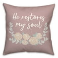 thumbnail image 1 of Creative Products He Restores My Soul Pillow 1 16 x 16 Spun Poly Pillow, 1 of 3