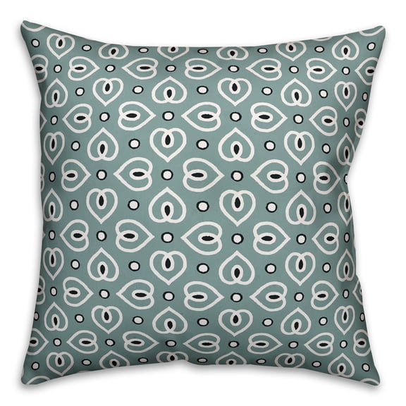 Creative Products Heart Pattern in Blue 18x18 Spun Poly Pillow