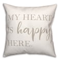 thumbnail image 1 of Creative Products Heart is Happy Here on White 18x18 Indoor / Outdoor Pillow, 1 of 3