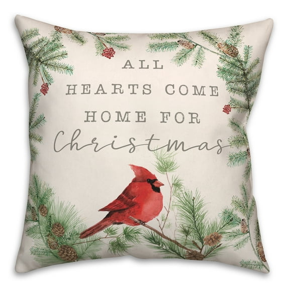 Creative Products Hearts Come Home For Christmas 16 x 16 Spun Poly Pillow