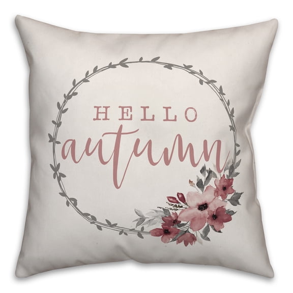 Creative Products Hello Autumn Boho Wreath 16x16 Spun Poly Pillow