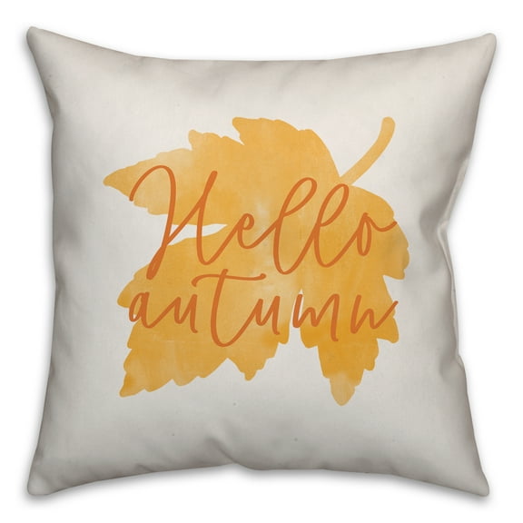 Creative Products Hello Autumn Leaf 16x16 Spun Poly Pillow