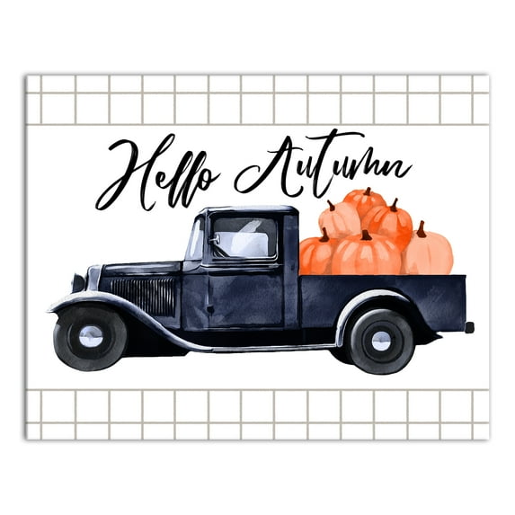 Creative Products Hello Autumn Pumpkin Truck 11x14 Canvas Wall Art