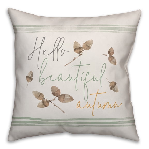 Creative Products Hello Beautiful Autumn 18x18 Spun Poly Pillow