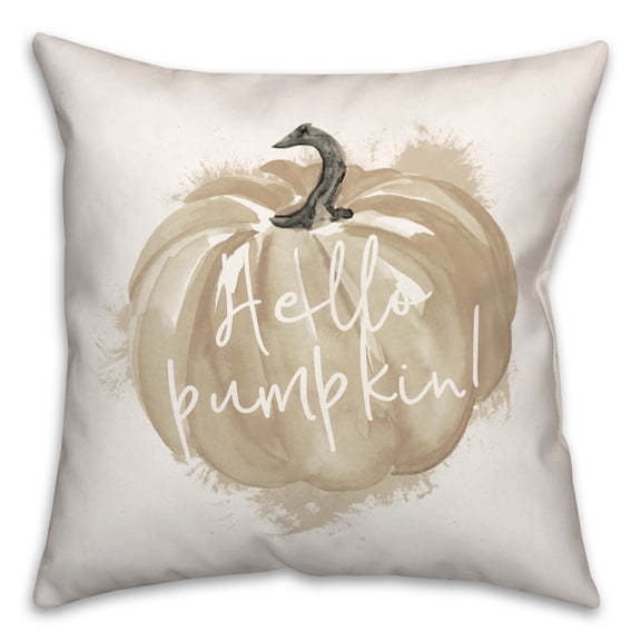 Creative Products Hello Beige Pumpkin 20 x 20 Spun Poly Pillow