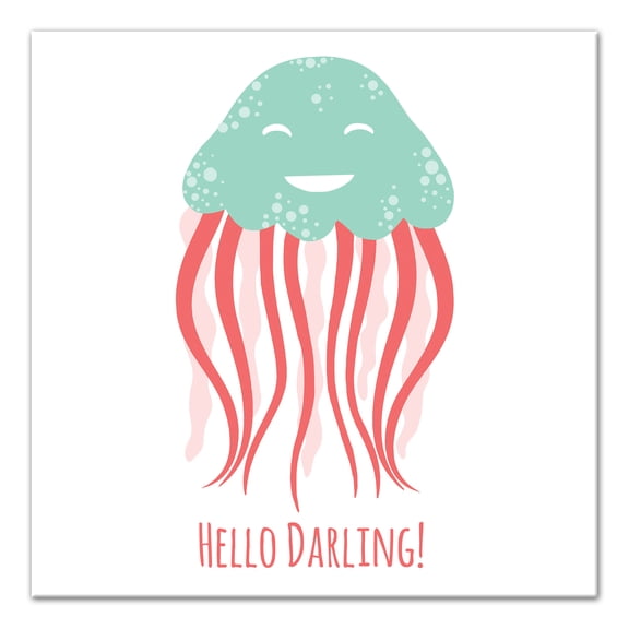 Creative Products Hello Darling Jellyfish 12x12 Canvas Wall Art