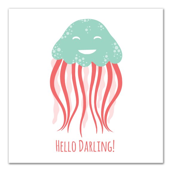 Creative Products Hello Darling Jellyfish 16x16 Canvas Wall Art