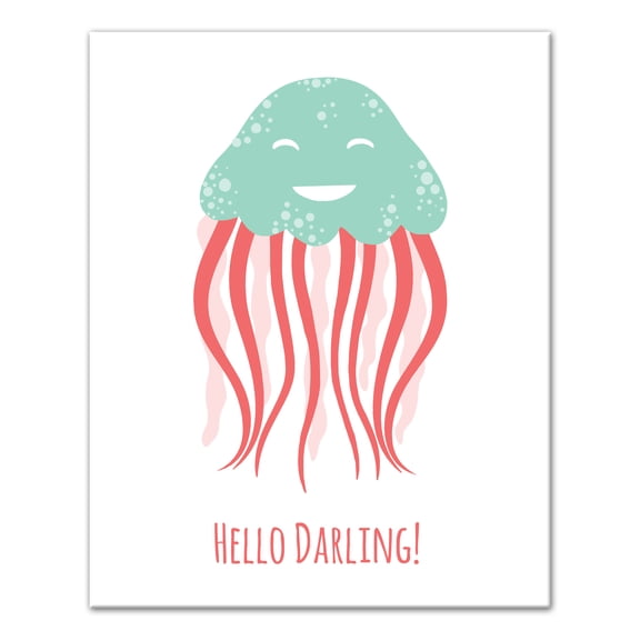 Creative Products Hello Darling Jellyfish 16x20 Canvas Wall Art