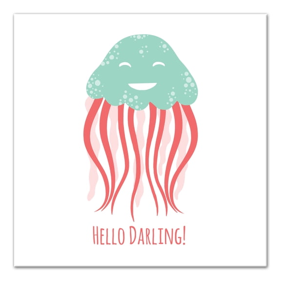 Creative Products Hello Darling Jellyfish 20x20 Canvas Wall Art