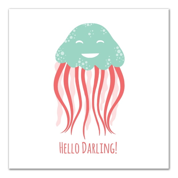 Creative Products Hello Darling Jellyfish 24x24 Canvas Wall Art