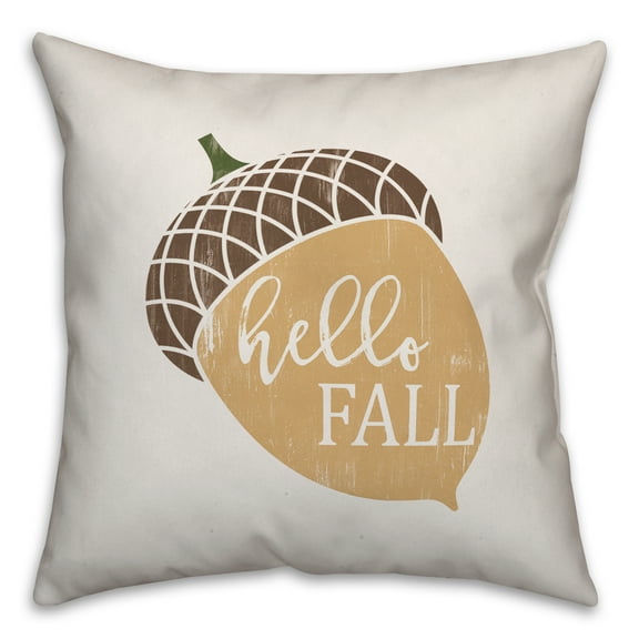 Creative Products Hello Fall Acorn 18x18 Spun Poly Pillow