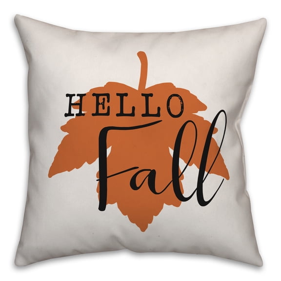 Creative Products Hello Fall Leaf 16x16 Spun Poly Pillow