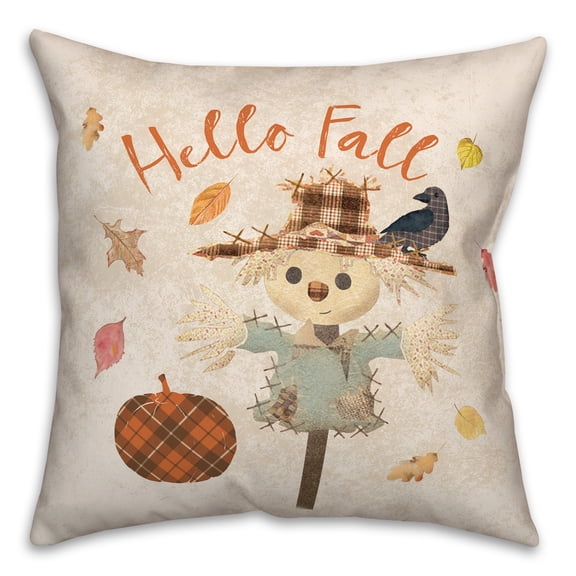 Creative Products Hello Fall Scarecrow 16 x 16 Spun Poly Pillow