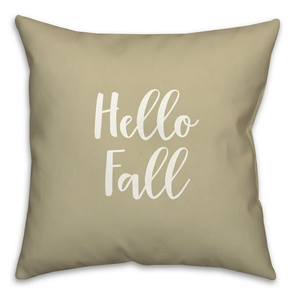 Creative Products Hello Fall in Beige 18 x 18 Spun Poly Pillow