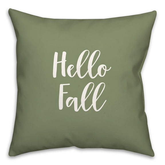 Creative Products Hello Fall in Green 18 x 18 Spun Poly Pillow