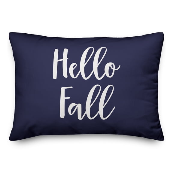 Creative Products Hello Fall in Navy 14 x 20 Spun Poly Pillow