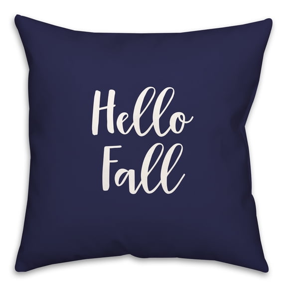 Creative Products Hello Fall in Navy 18 x 18 Spun Poly Pillow