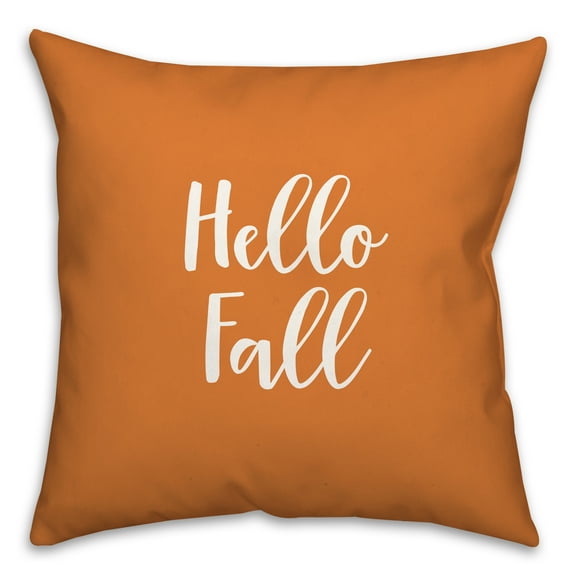 Creative Products Hello Fall in Orange 18 x 18 Spun Poly Pillow