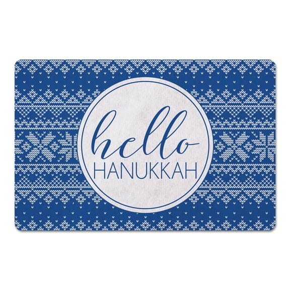Creative Products Hello Hanukkah Sweater Pattern 27x18 Floor Mat