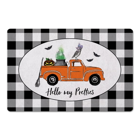 Creative Products Hello My Pretties Halloween Truck 27x18 Floor Mat
