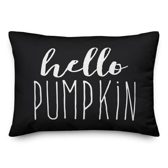 Creative Products Hello Pumpkin Black 14x20 Spun Poly Pillow