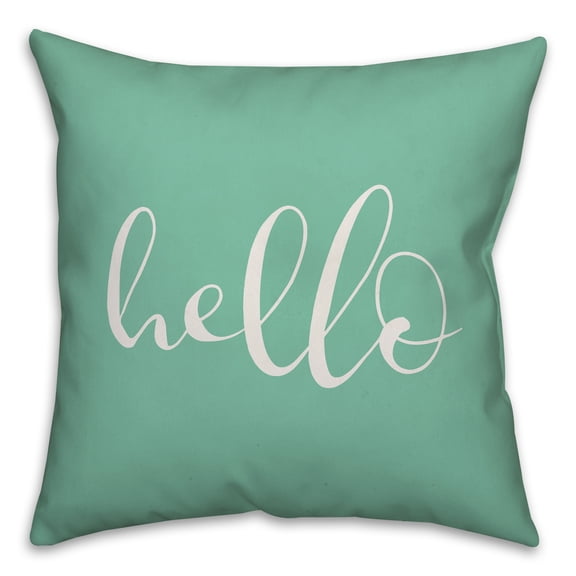 Creative Products Hello Script Mint 16x16 Indoor / Outdoor Pillow