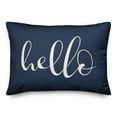 thumbnail image 1 of Creative Products Hello Script Navy 14x20 Indoor / Outdoor Pillow, 1 of 2
